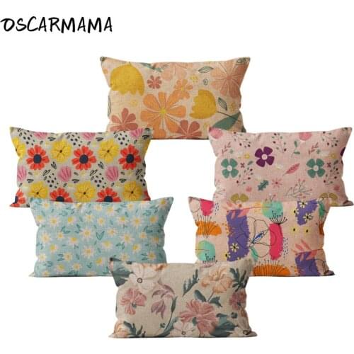 Spring Lovely Plant Flower Floral Ibiza Sofa Toss Pillow Sitting Cushion Cover Housse De Coussin Pillowcase 30x50 Rectangular