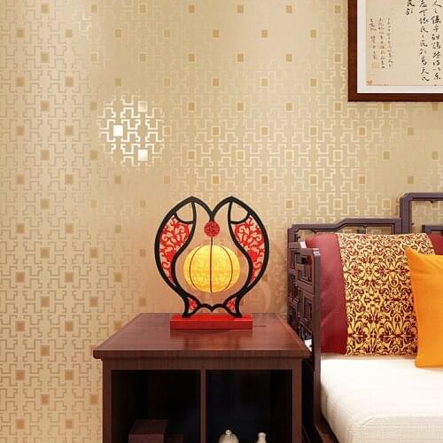 New vintage Modern minimalist Chinese wallpaper 3d precision embossed window pattern living room bedroom store wall papers