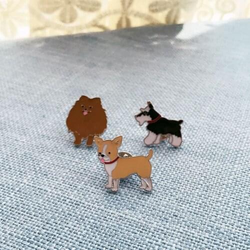 Pin Cartoon Badges Cute Pet Dog Brooches Welsh Corgi Pembroke Schnauzer Husky Enamel Pin Jewelry Denim Jackets Collar Gifts