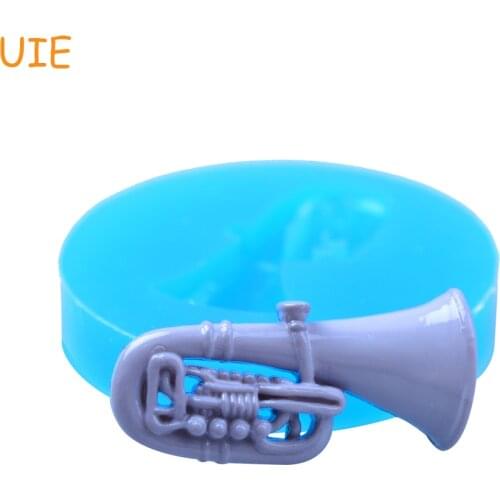 PYL272U 31.6mm Tuba Musical Instruments Flexible Silicone Mold for Cake Decoration, Fondant, Resin, Baking Tools, Candle, Icing