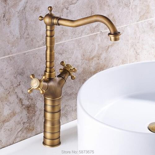 Retro Antique Brass Shower Room Basin Faucet Kitchen Faucet European Bronze Faucet Antique Faucevanity faucetstvanity faucets
