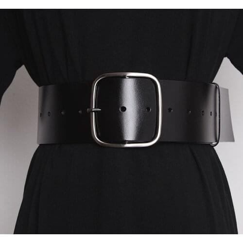 Luxury Wide Waist Belts for Women Genuine Leather waistbands Ladies Dress Belt Strap Brown Black Female corset Belt Fashion