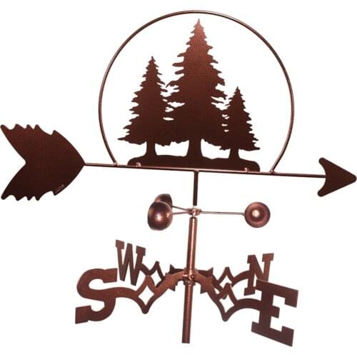 Pine Tree Iron Weather Vane, Farm Retro Durable Scene Garden Weather Vane Garden Yard Easy Use and Install