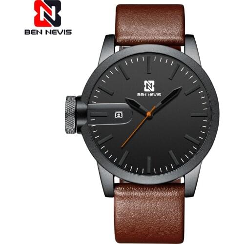 Sport Watches for Men Top Brand Luxury Military Leather Wrist Watch Man Clock Date Function Wristwatch
