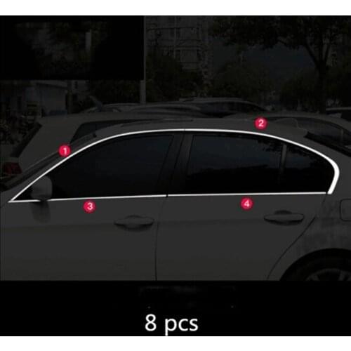 Stainless steel window pillar posts cover trim molding garnish car sticker accessories for BMW 3 series 316i 318i 320i 330i