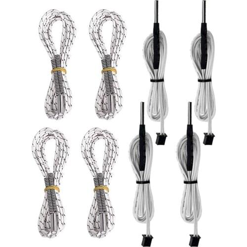 24V 50W Upgraded Cartridge Heater Tube 4Pcs and Upgraded Temp Sensor HT-NTC 100K 4Pcs Extruder 3D Printer Accessories