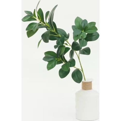 70cm41 Leaf Tropical Artificial Plant Plastic High Pole Branch Green Feel Eucalyptus Leaf Vase Material Home Living Room Decorat