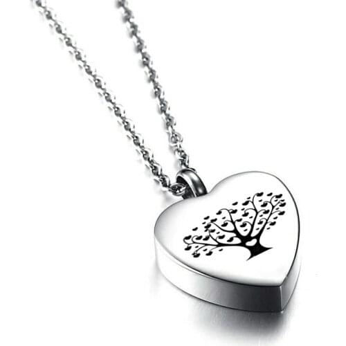 Engraved Tree Of Life Locket Cremation Keepsake Urn Custom Pendant Necklace For Ashes Memorial Jewelry For Women Men Dropship