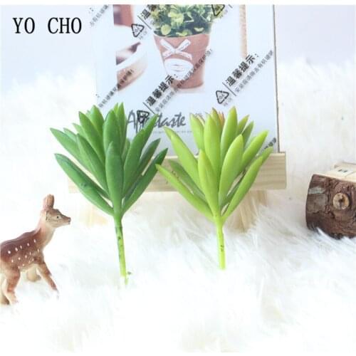 YO CHO 1PC Free shipping Artificial Succulent Plants For Lawn Garden Home Bar Decoration DIY Fake Mini Snow Lotus Succulents
