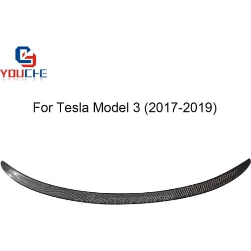 Carbon Fiber Rear Spoiler Trunk Wing OEM Style For Tesla Model 3 2017 - 2019 Rear Boot Lip Tail Spoiler