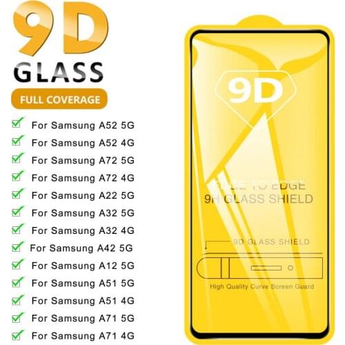 9D Protection Glass For Samsung A52 A72 A32 A42 A12 A22 A51 A71 5G Tempered Glass For Galaxy A 52 72 32 Screen Protectors Film