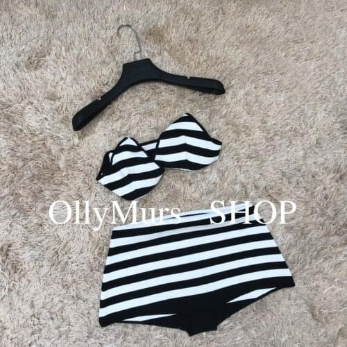 Stripe Womens Sets render close-fitting fashion knitting fission Vest harness Package hip shorts suit underwear Show thin