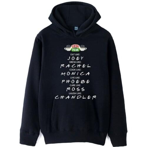 Women hoodies friends women hoodie sweatshirt female white hoodie central perk joey rachel monica phoebe ross couple clothes