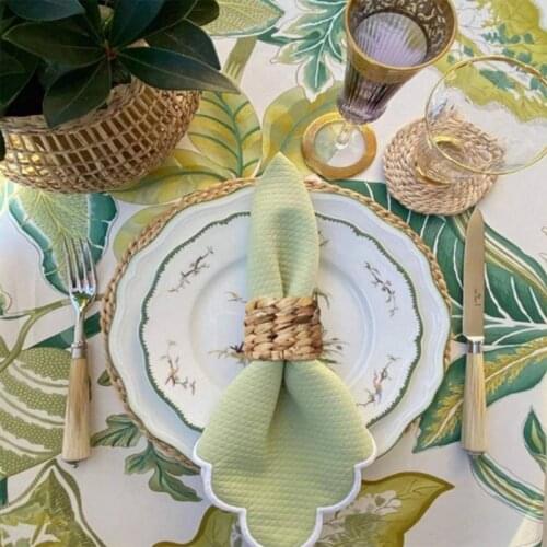 10Pcs Woven Napkin Rings Natural Rustic Napkin Ring Holder Handmade Braided Serviette Buckle Holder for Farmhouse Dinner