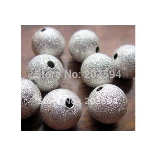 100Pcs/lots Silver Plated Stardust Spacer Bead 10MM