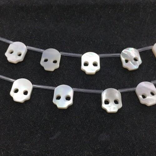 100PCS wholesale white Special skull head Loose Mother of pearl beads for DIY jewellery and young