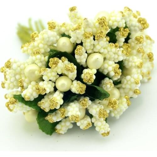 120pcs Artificial Foam Bud Bacca Flower Bouquet Stamen For Wedding Decoration DIY Scrapbooking Wreath Box Craft Fake Flowers