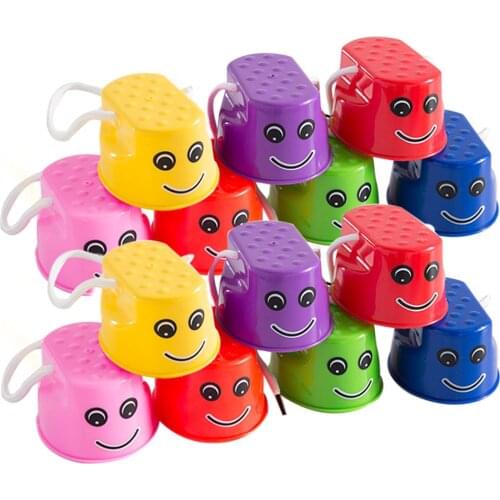 2pcs/set Stilts Toys Simple Durable Bright Colors Balance Stilts Sense Training Children Outdoor Games Thickened Jumping Fun Toy