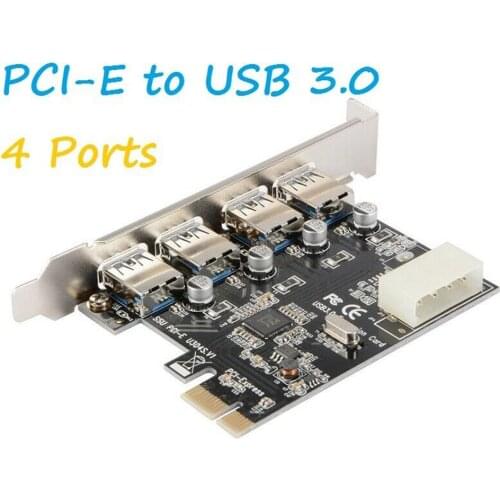 4 Port USB 3.0 PCI-e Expansion Card PCI Express PCIe USB 3.0 Hub Adapter PCI-E to USB Adapter with CD Driver Computer Accessory