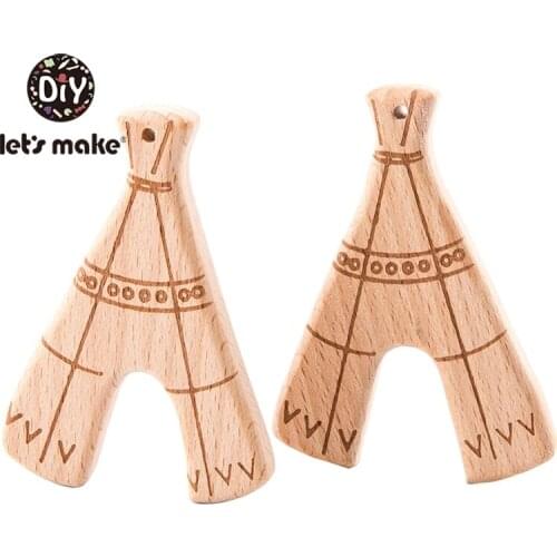 Lets Make 50pcs Beech Straw Wooden Baby Teether For Newborn Baby Teether Wood Toys