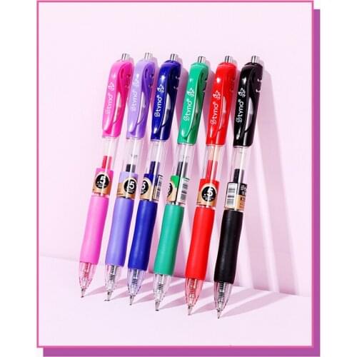 6pcs/set 0.5mm Bullet Press Gel Pen 6color Writing Art Drawing Stationery Office Signing Ball Pen Student Kawaii School Supplies