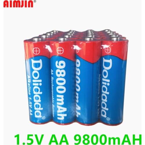 New Brand 4-30PCS AA 9800mAh Rechargeable Battery 1.5V New Alkaline Rechargeable Batery ForElectronic Products Free Shipping