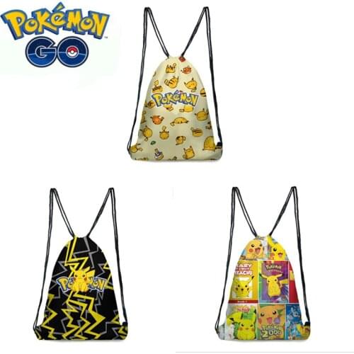 Anime Pokemon Pikachu School Bags Backpack Boy Girl Child Terylene Bag Girls Cute Cartoon Travel Bag Portable Mochila Feminina