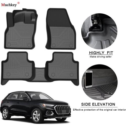 TPE Car Floor Mats For AUDI Q3 2019-2020 Waterproof Foot Pad Rubber Carpets Auto Floor Liner Automobile Interior Accessories
