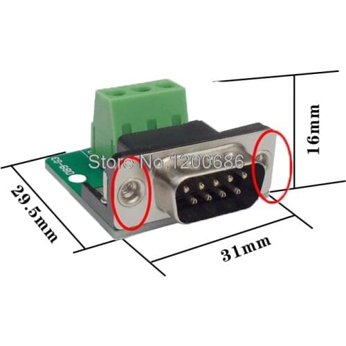 D-SUB DB9 FEMALE RS232 Serial Connector Breakout Board Screw Terminals