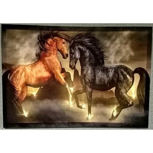 ION Canvas Table Led 'S Wild Yılkı Horses Wall Decoration Fashion Luminous Table