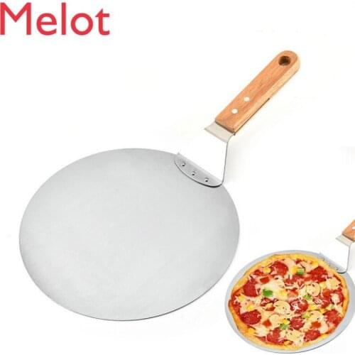 Stainless Steel Wooden Handle/10/12-Inch Large round Cake Pizza Safe Transfer Shovel Shake Knife Set Commercial Baking tools