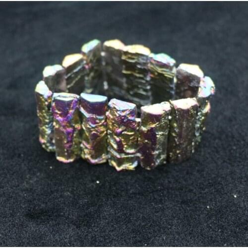Kindgems, 1 Titanium Rainbow Stone Women Bracelets Nugget Find Bangles Accessories Jewelry Making