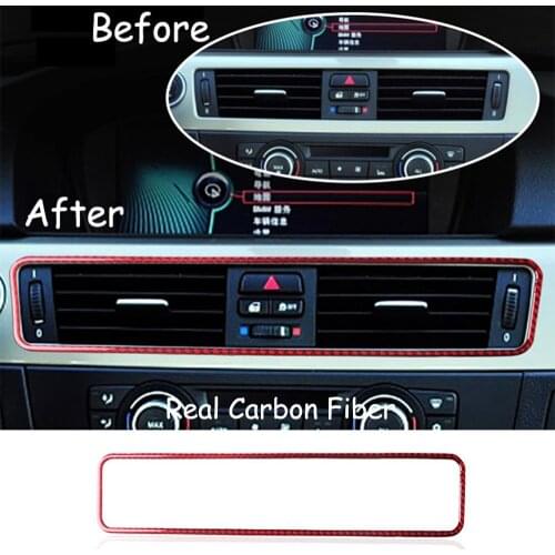 Red Carbon Fiber Central Air Condition Cover For BMW 3 Series E90 E92/93 2005-12