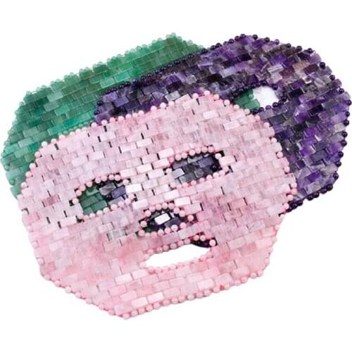 Healthcare Face Cool Massage Rose Quartz Pink Color Skin Care FaceMask Cover Tool Reusable Natural Facial Massager