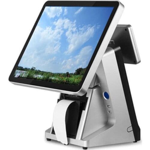 Multi function cash register 15"pos all in one commercial pos terminal with VFD 80mm printer