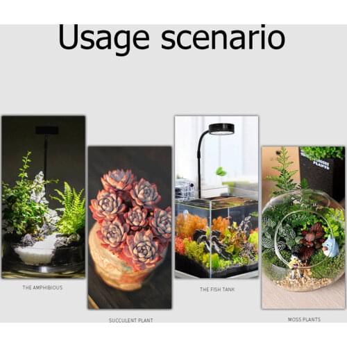 Aquarium Light USB Fish Tank Spotlight Miniature Landscape Aquatic Light with Wood Board Decoration Lamp lighting clip lamp 5W