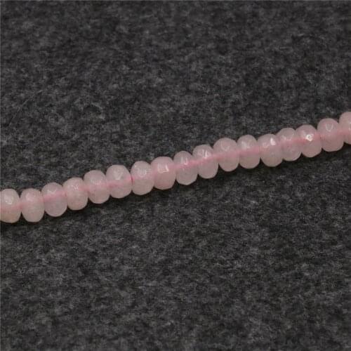 Natural Stone Lovely Pink Jades Crystal 5x8mm Abacus Faceted Spacing Loose Beads DIY Jewelry Making Accessories 15inch Y683