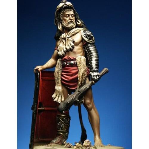 New Unassembled 1/24 75mm ancient warrior stand with shield Resin Figure Unpainted Model Kit