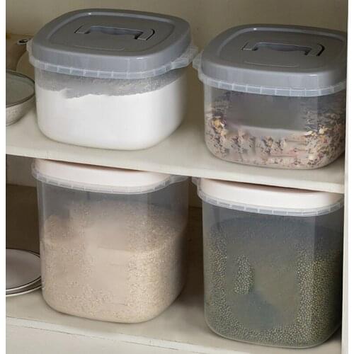 PP Sealed Rice Bucket Household Metering Miscellaneous Grain Bucket Plastic Transparent Rice Storage Box