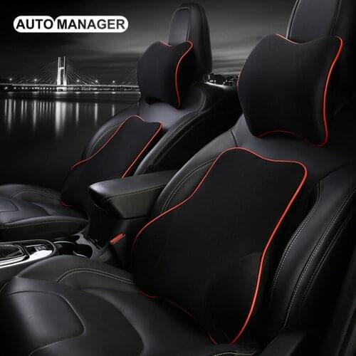 Car Back Support Memory Foam Massage Lumbar Support Cushion for Automobiles Seat Supports Office Chair Waist Rest
