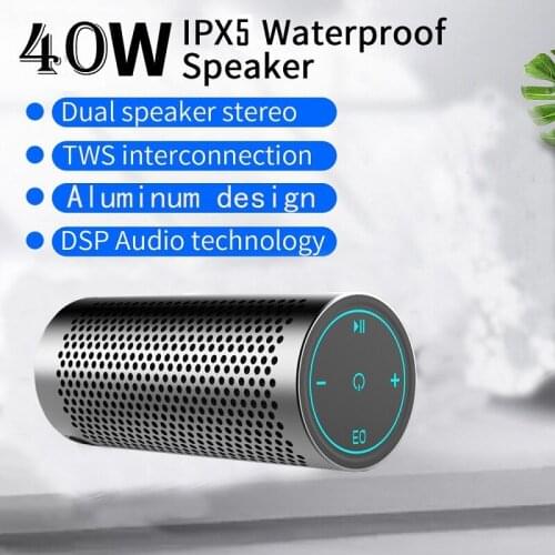 High-power 40W Outdoor Waterproof Bluetooth Speaker Portable TWS3D Stereo Subwoofer Wireless Music Speaker TF Card Caixa De Som