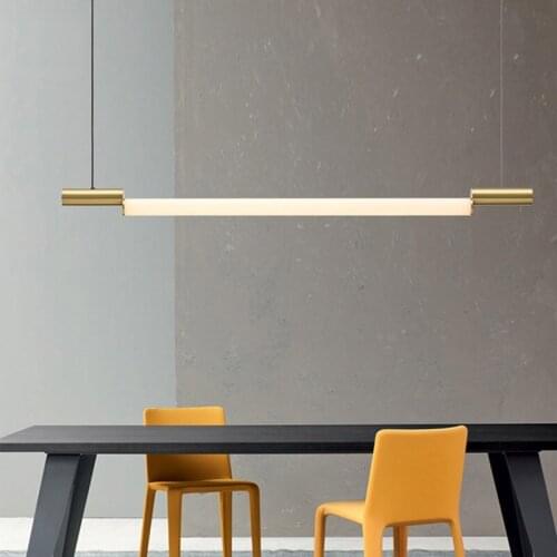 Simple LED strip chandelier corrosion-resistant aluminum lamps Soft transparent acrylic for office living room dining room study