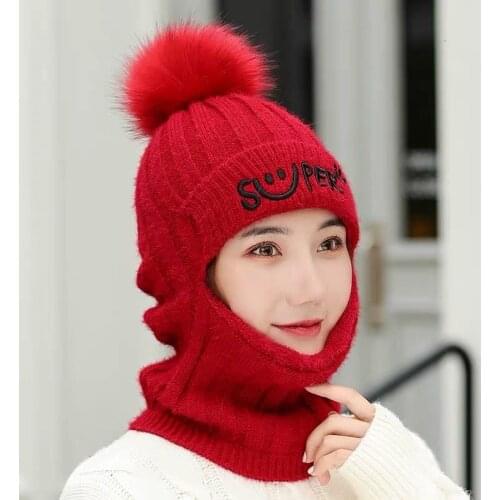 Hats Woman Winter Increase Down Thickening Keep Warm Wool Hat Ride A Bike Windbreak Earmuffs Knitting Hat Lin Tai Set Head Cap