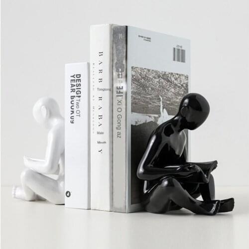 Nordic Creative Ceramics Character Bookend Crafts Ornament Living room Entrance TV cabinet Bookcase Desktop Adornment Gift