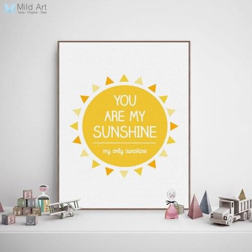Modern Minimalist Yellow Sunshine Typography Love Quotes A4 Art Print Poster Wall Picture Canvas Painting Living Room Decoration