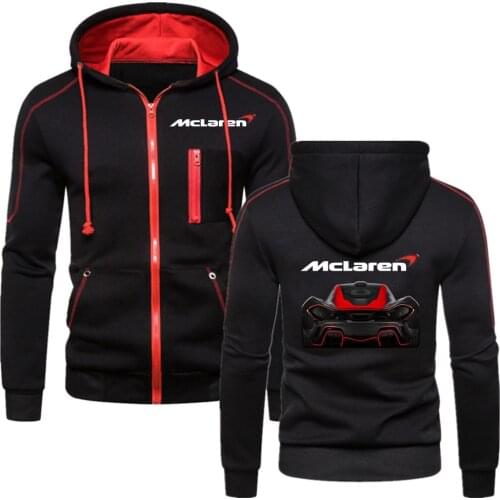 Unisex McLaren Fitness Sweatshirt Muscle Hoodies Men Brand Zipper Hooded Hip Hop Spring Autumn Coats