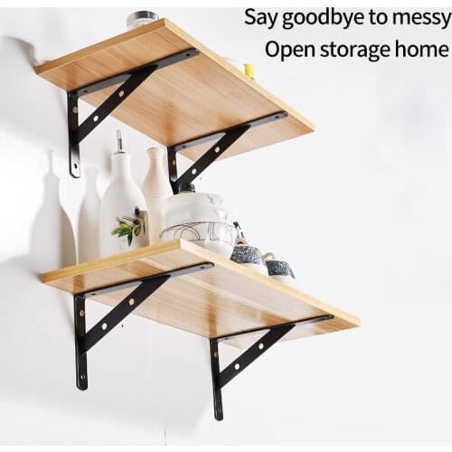 CXHIIA Triangle Bracket Thickened Wall Shelf Support Fixed Partition Load Right-Angle Tripod Iron Frame
