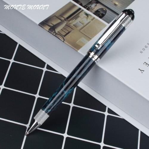 High quality classic blue metal ballpoint pen learning office for school stationery gifts luxury pen and hotel business refill