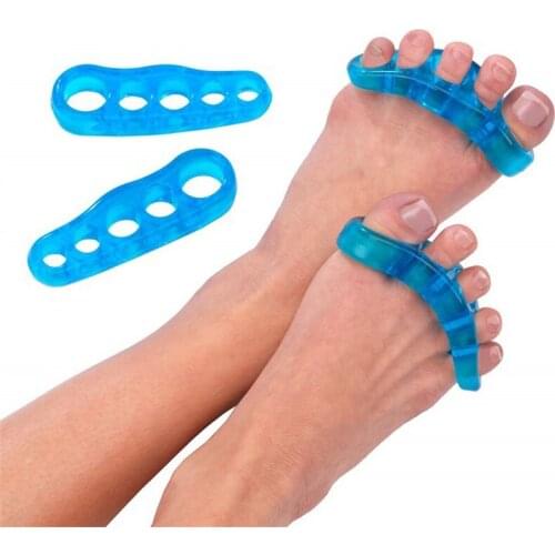 1 Pair 5 Holes Foot Fingers Toe Separator Thumb Valgus Adjuster Feet Care Pedicure Silicone Straightener Toe Protector Silicone