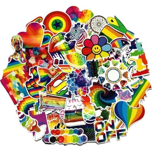 10 Sets=600PCS Colorful Stickers Rainbow Love Stickers Suitcase Computer Stickers